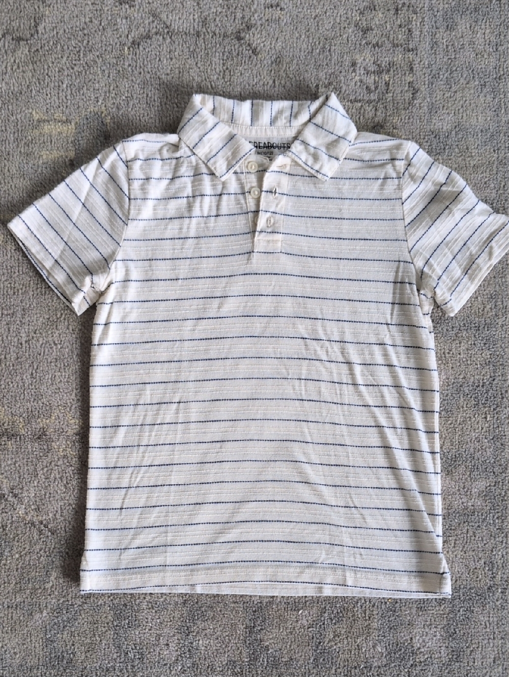 Kids Striped Cream & Blue Polo Shirt